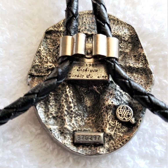 VTG Siskiyou Buckle Co Inc Pewter / Leather Bolo - Picture 4 of 6